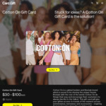 15% off The Cotton On Kids Gift Card, The Typo Gift Card and The Cotton On Gift Card @ Card.gift